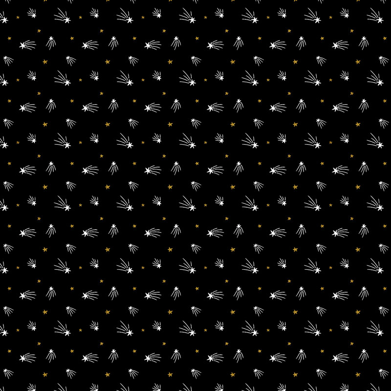 Space Cadet By Cotton + Steel For Rjr Fabrics - Night Sky - Metallic