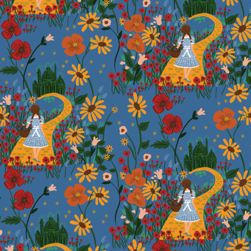 Ozby Rifle Paper Co. For Cotton + Steel - Blue - Metallic