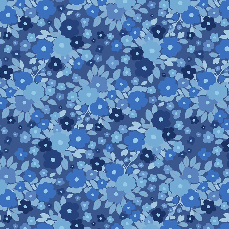 Sapphire Blooms By Rjr Studio For Rjr Fabrics - Dark Blue