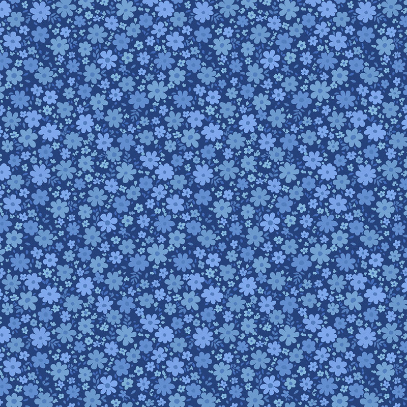 Sapphire Blooms By Rjr Studio For Rjr Fabrics - Navy Blue