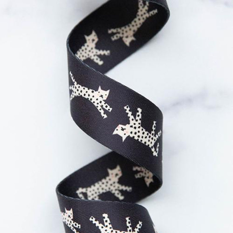 Webbing Snow Leopard Black 1.5" Wide 22.86 Mtr By Melody Miller For Moda