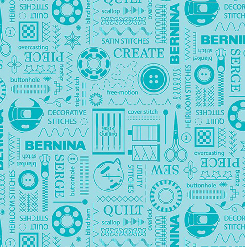 Bernina Circa 2025 By Benartex Studio For Benartex - Stitches Aqua