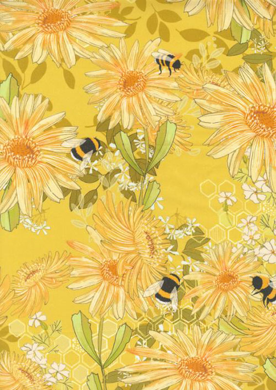 Pollinators 108" By Robin Pickens For Moda - Digital Print - Golden