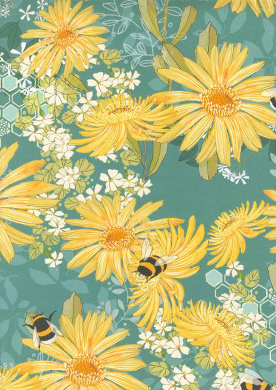 Pollinators 108" By Robin Pickens For Moda - Digital Print - Pond