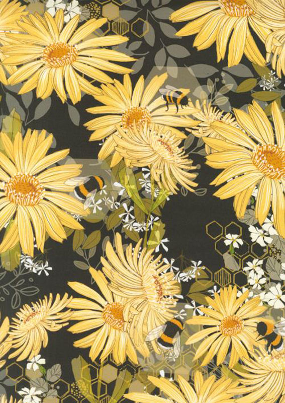 Pollinators 108" By Robin Pickens For Moda - Digital Print - Onyx