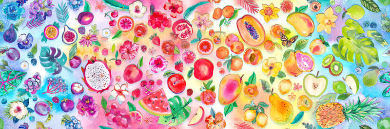 Copa Flora By Amarilys Henderson For Moda - Digital Print - Rainbow