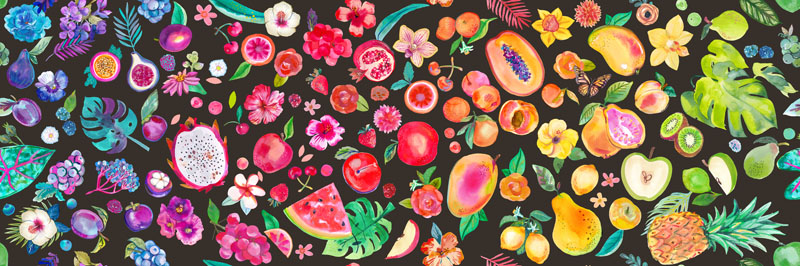 Copa Flora By Amarilys Henderson For Moda - Digital Print - Midnight
