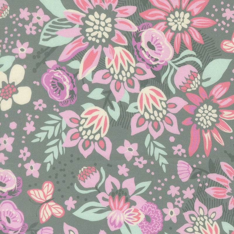 Floriori By Kate Spain For Moda - Digital Print - Fog