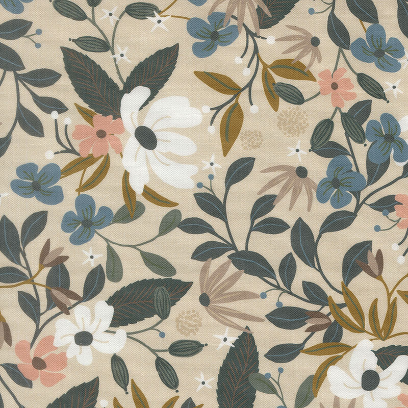 Midnight Fleur By Jessica Rose For Moda - Digital Print - Smoke