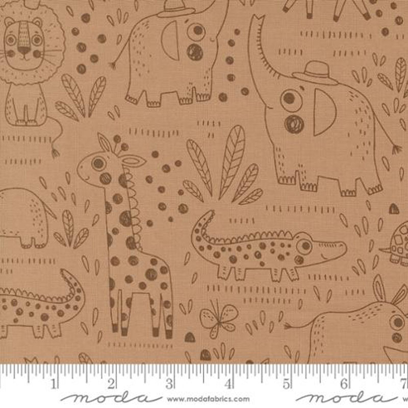 Wildly Cute Safari By Elena Amo For Moda - Tan