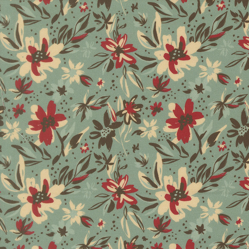 Flora Thread By Fancy That Design House For Moda - Digital Print - Teal