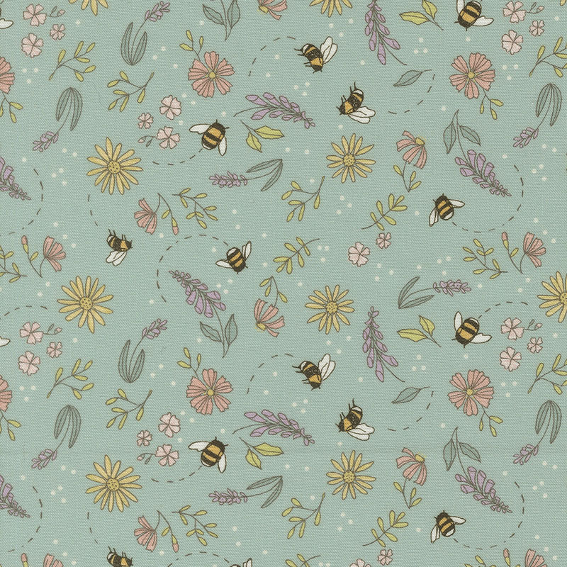 Pollinators By Robin Pickens For Moda - Digital Print - Stream