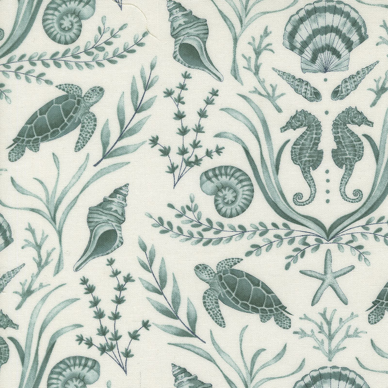 Seaside By Deb Strain For Moda - Seafoam White Aqua