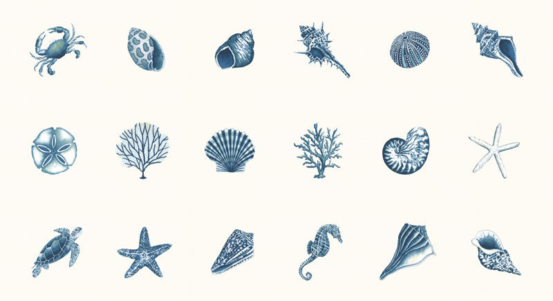 Seaside By Deb Strain For Moda - 24" X 45" Panel -Seafoam White