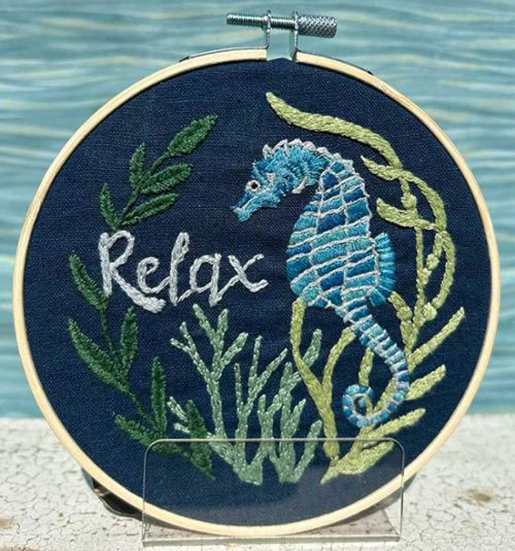Embroidery Kit Seaside Seahorse By Deb Strain Stitches For Moda