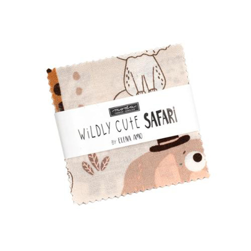 Wildly Cute Safari  Mini Charm Packs By Moda - Packs Of 24