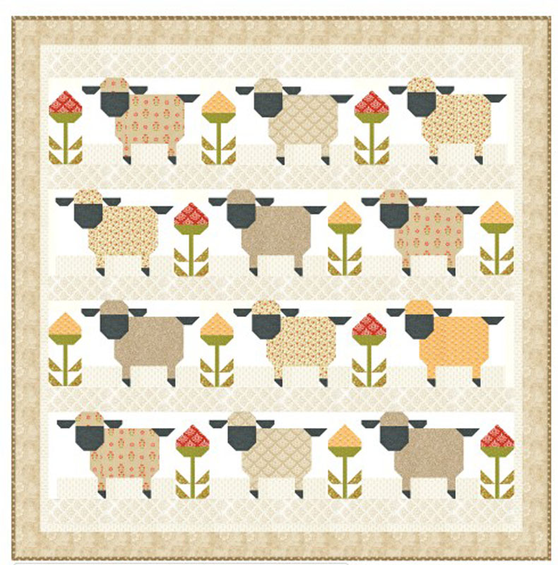 Sheep And Clover Pattern By Fig Tree & Co. For Moda - Minimum Of 3