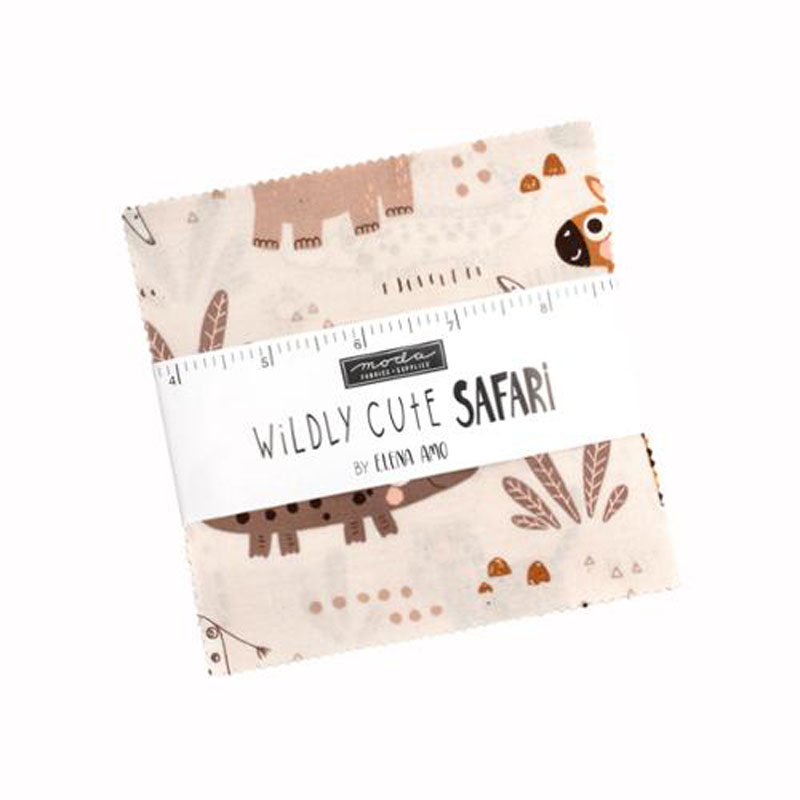 Wildly Cute Safari  Charm Packs By Moda - Packs Of 12