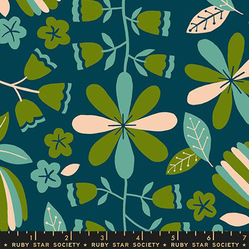 Corsage By Jen Hewett Of Ruby Star Society For Moda - Dark Teal