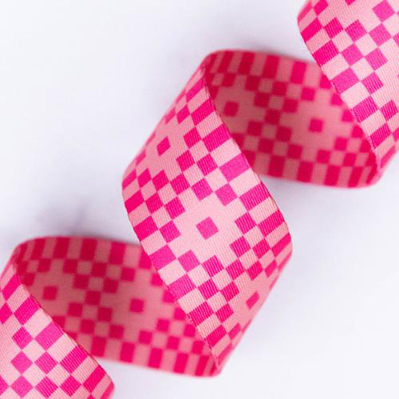Webbing Bitmapped Neon Pink 1.5" Wide 22.86 Mtr By Rashida Coleman-Hale For Moda