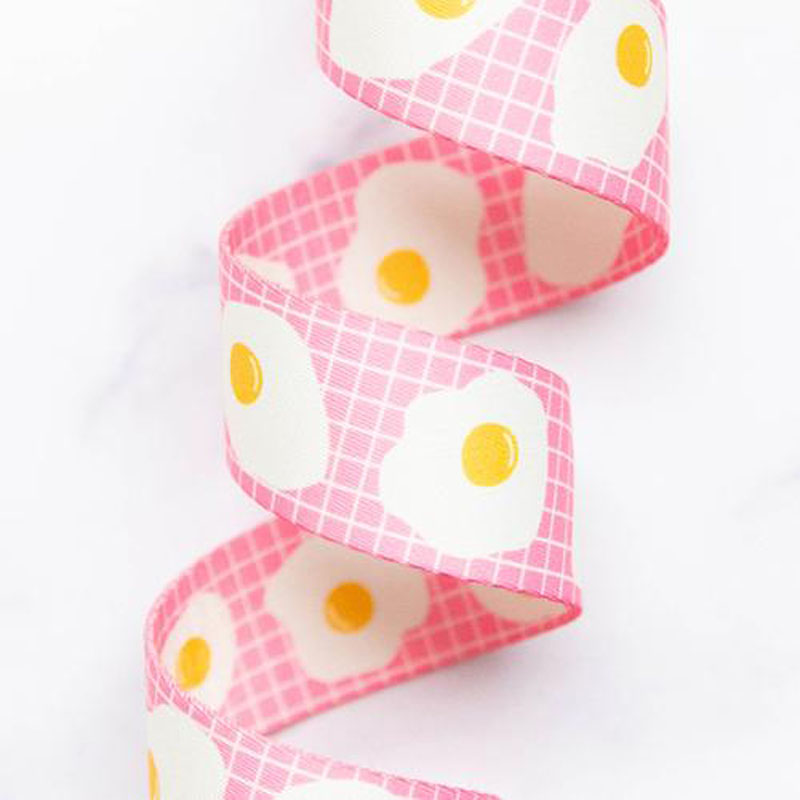 Webbing Fried Eggs Pink 1.5" Wide 22.86 Mtr By Kimberly Kight For Moda