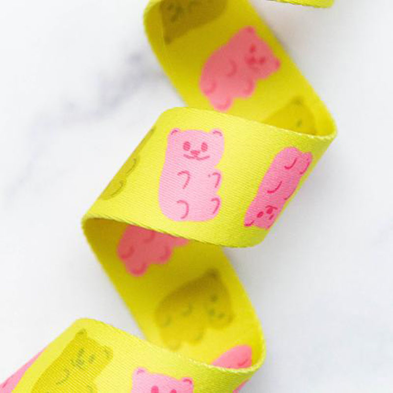 Webbing Gummy Bears Citron 1.5" Wide 22.86 Mtr By Kimberly Kight For Moda