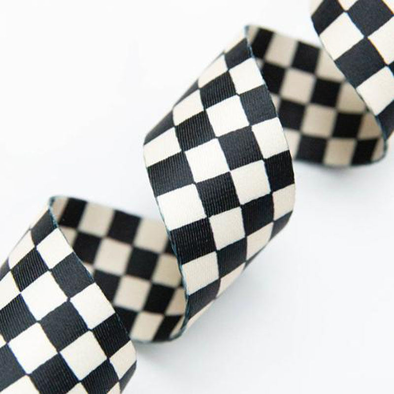 Webbing Checker In Black/Natural 1.5" Wide 22.86 Mtr By Alexia Marcelle Abegg For Moda