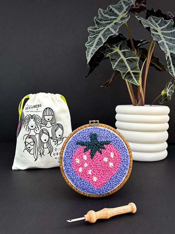 Punch Needle Strawberry Kit By Kimberly Kight For Moda