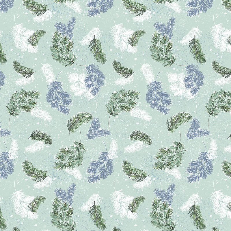 Wintery Pines By Kanvas Studio For Benartex - Pine Wonderland Sage