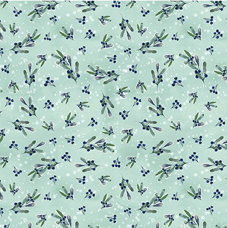 Wintery Pines By Kanvas Studio For Benartex - Winter Berries Sage