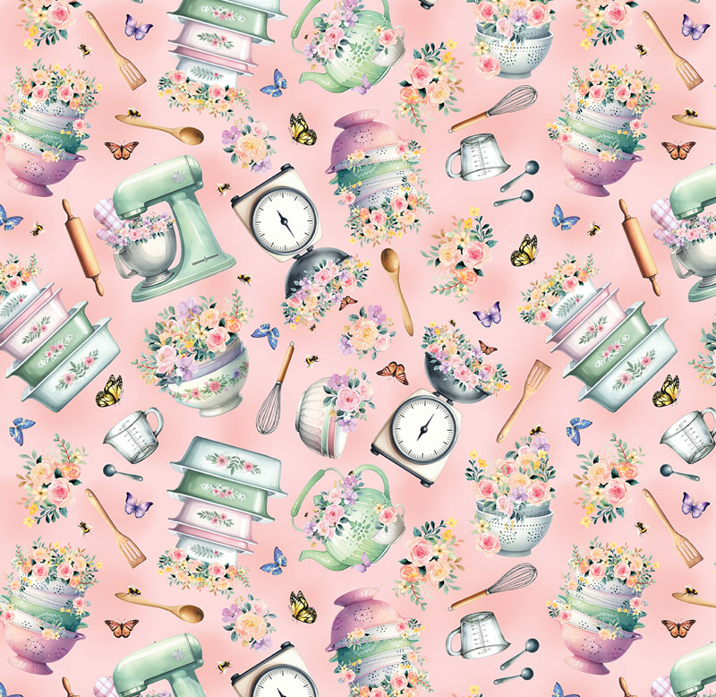 Recipe For Happiness By Kanvas Studio For Benartex - Pink