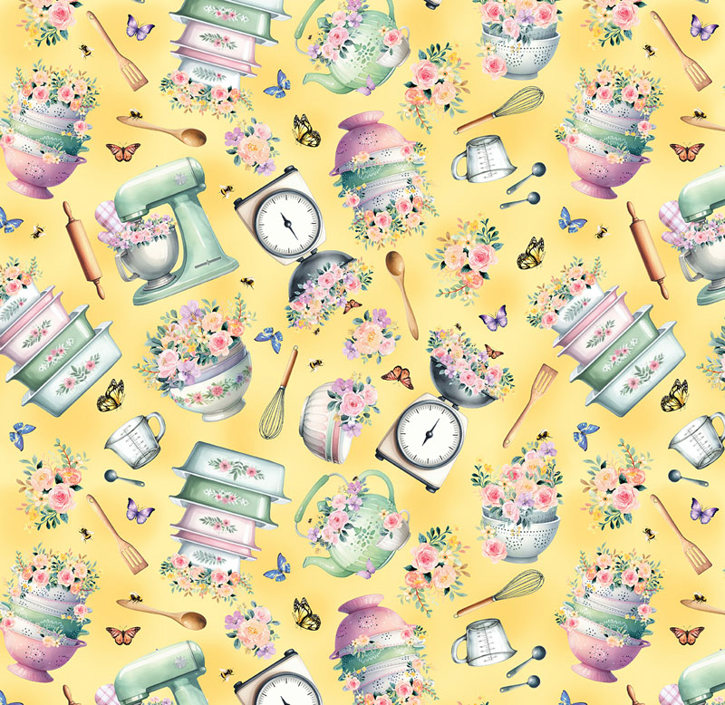 Recipe For Happiness By Kanvas Studio For Benartex - Yellow