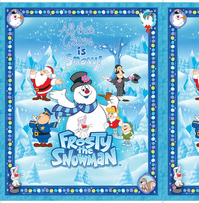 Frosty The Snowman By Warner Bros For Benartex - Frosty The Snowman Panel Aqua