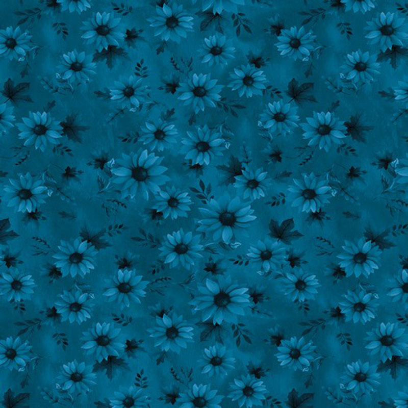 Autumn Harvest 108" By Kanvas Studio For Benartex - Teal Blue