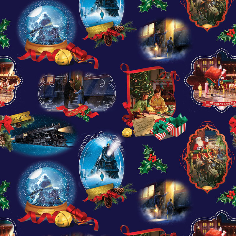 The Polar Express By Warner Bros For Benartex - The Polar Express Scenes Navy