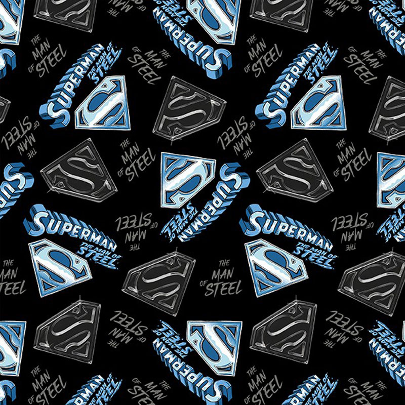 Superman By Warner Bros For Benartex - Superman Emblems Black