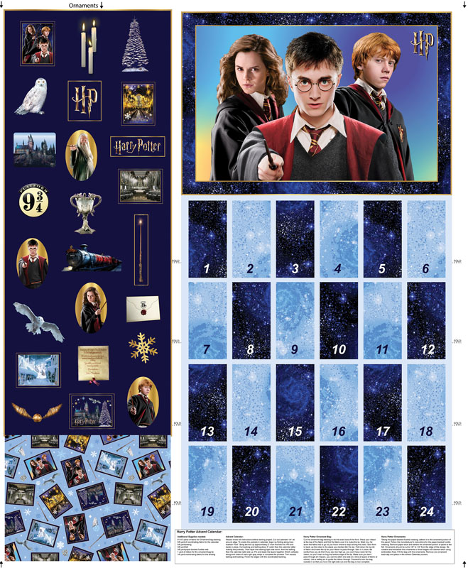 Harry Potter Winter By Warner Bros For Benartex - Hp Advent Calendar Multi