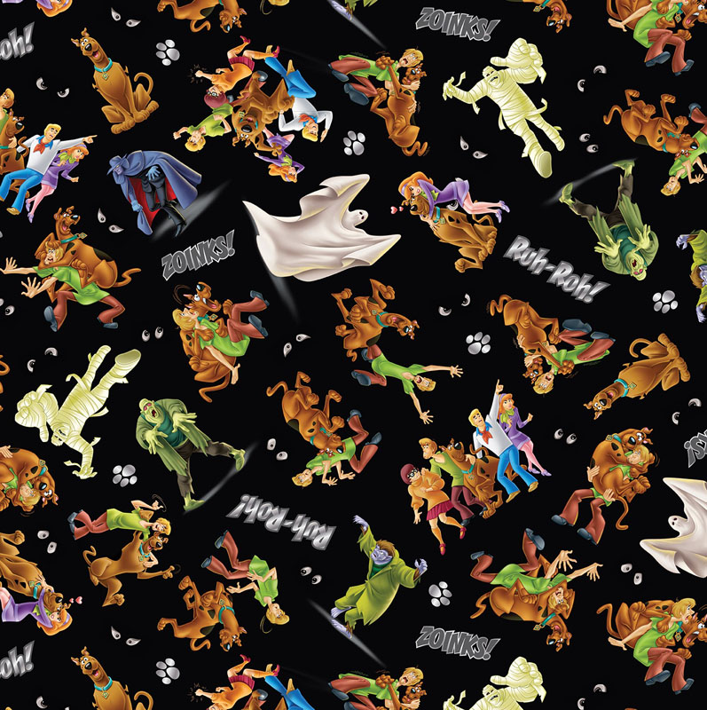 Scooby Doo By Warner Bros For Benartex - Scooby-Doo & The Gang Black