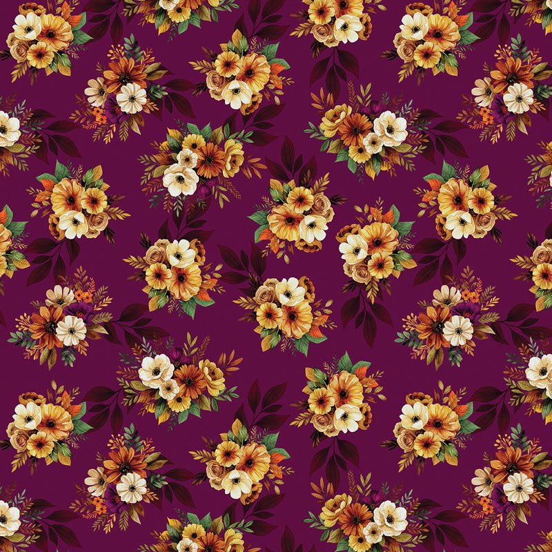 Amber And Spice By Kanvas Studio For Benartex - Amber & Spice Bouquets Wine