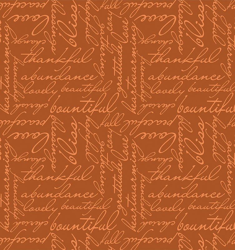 Amber And Spice By Kanvas Studio For Benartex - Heartwarming Words Russet