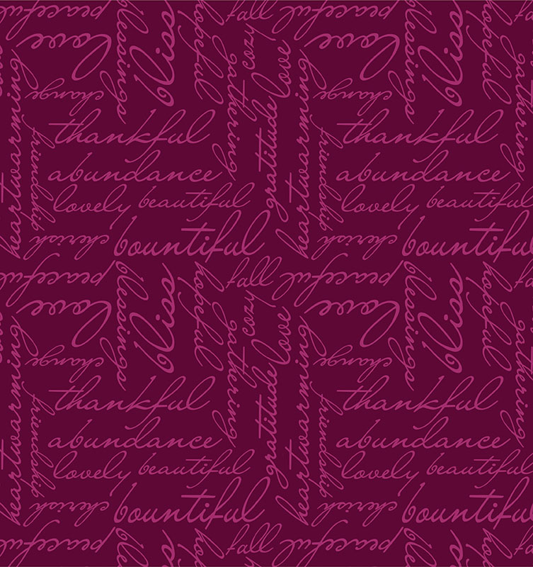Amber And Spice By Kanvas Studio For Benartex - Heartwarming Words Wine