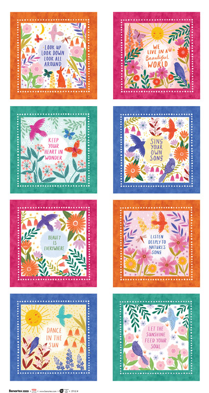 Beautiful World By Lee Foster Wilson For Benartex - Beautiful World Panel Multi