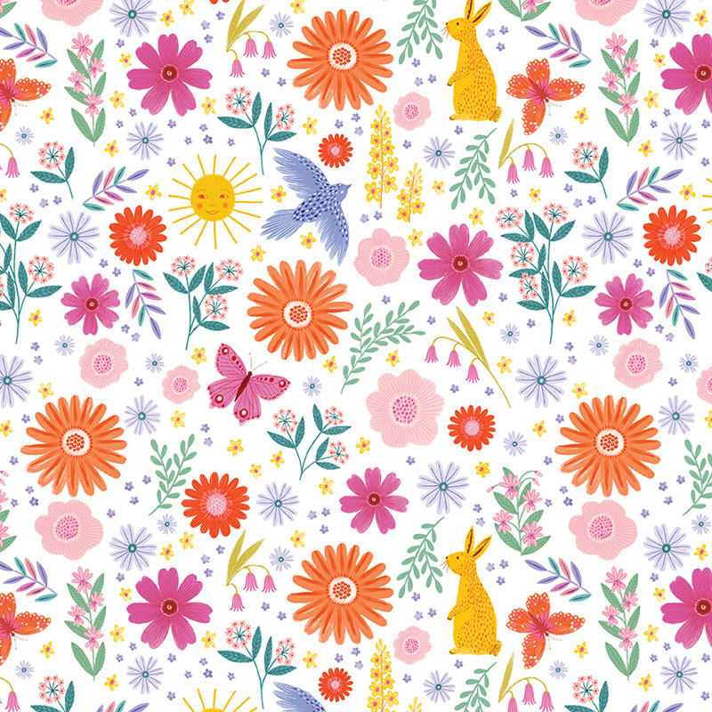 Beautiful World By Lee Foster Wilson For Benartex - Nature\'s Song White/Multi