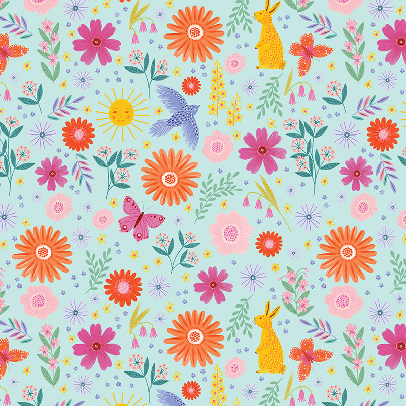 Beautiful World By Lee Foster Wilson For Benartex - Nature\'s Song Lt.Turquoise/Multi