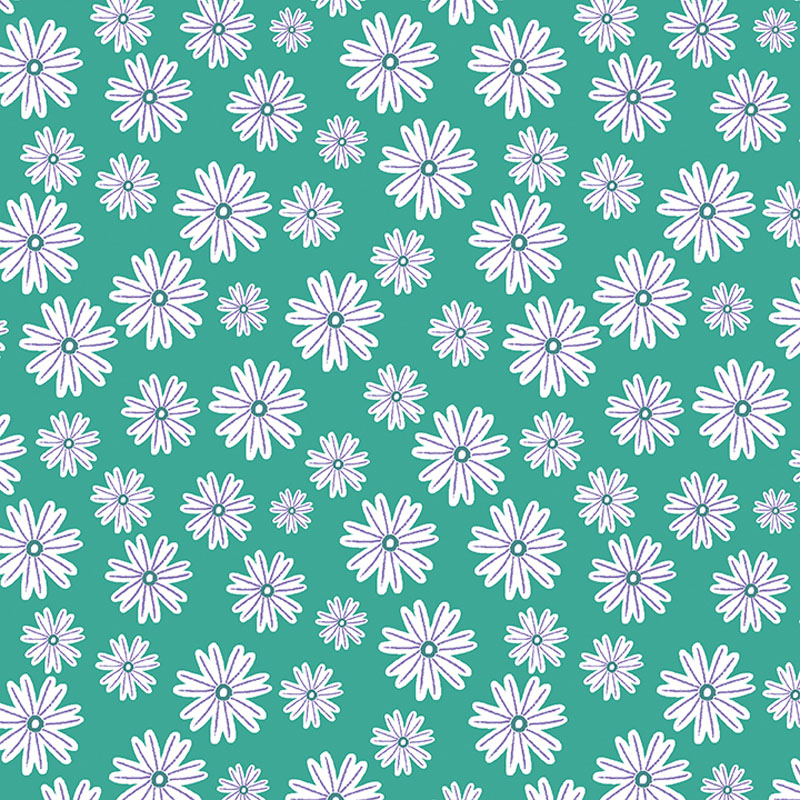 Beautiful World By Lee Foster Wilson For Benartex - Sun Daisy Turquoise