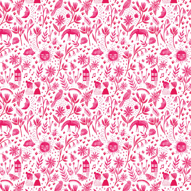 Beautiful World By Lee Foster Wilson For Benartex - Beautiful World Tonal Pink