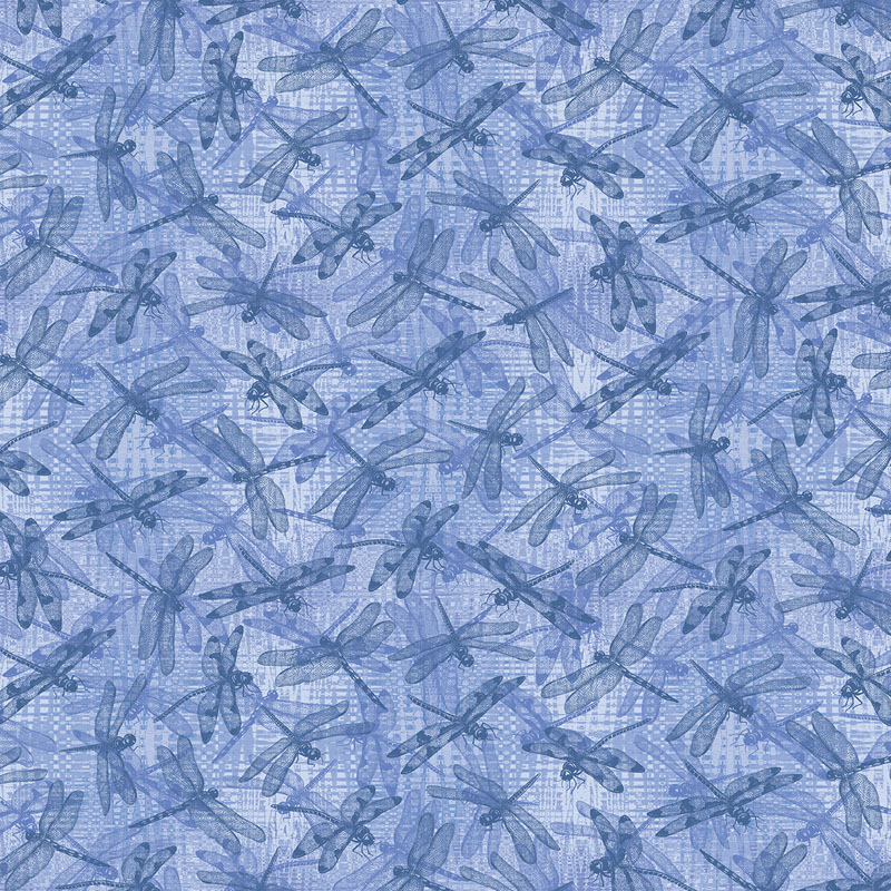 Dragonfly And Moon By Peggy Collins For Benartex - Dragonfly Effect Medium Blue