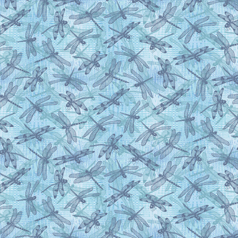 Dragonfly And Moon By Peggy Collins For Benartex - Dragonfly Effect Medium Teal