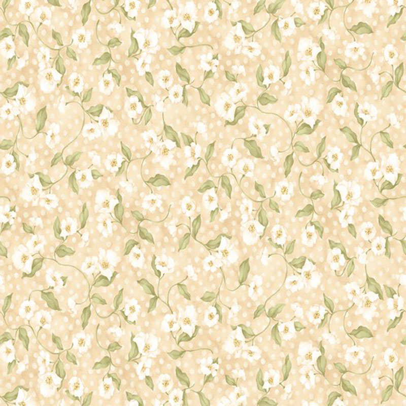 Blossoms 108" By Nancy Halvorsen For Benartex - Cream