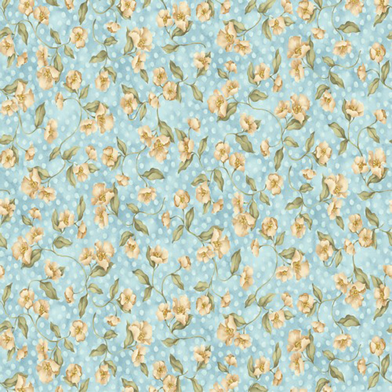 Blossoms 108" By Nancy Halvorsen For Benartex - Azure